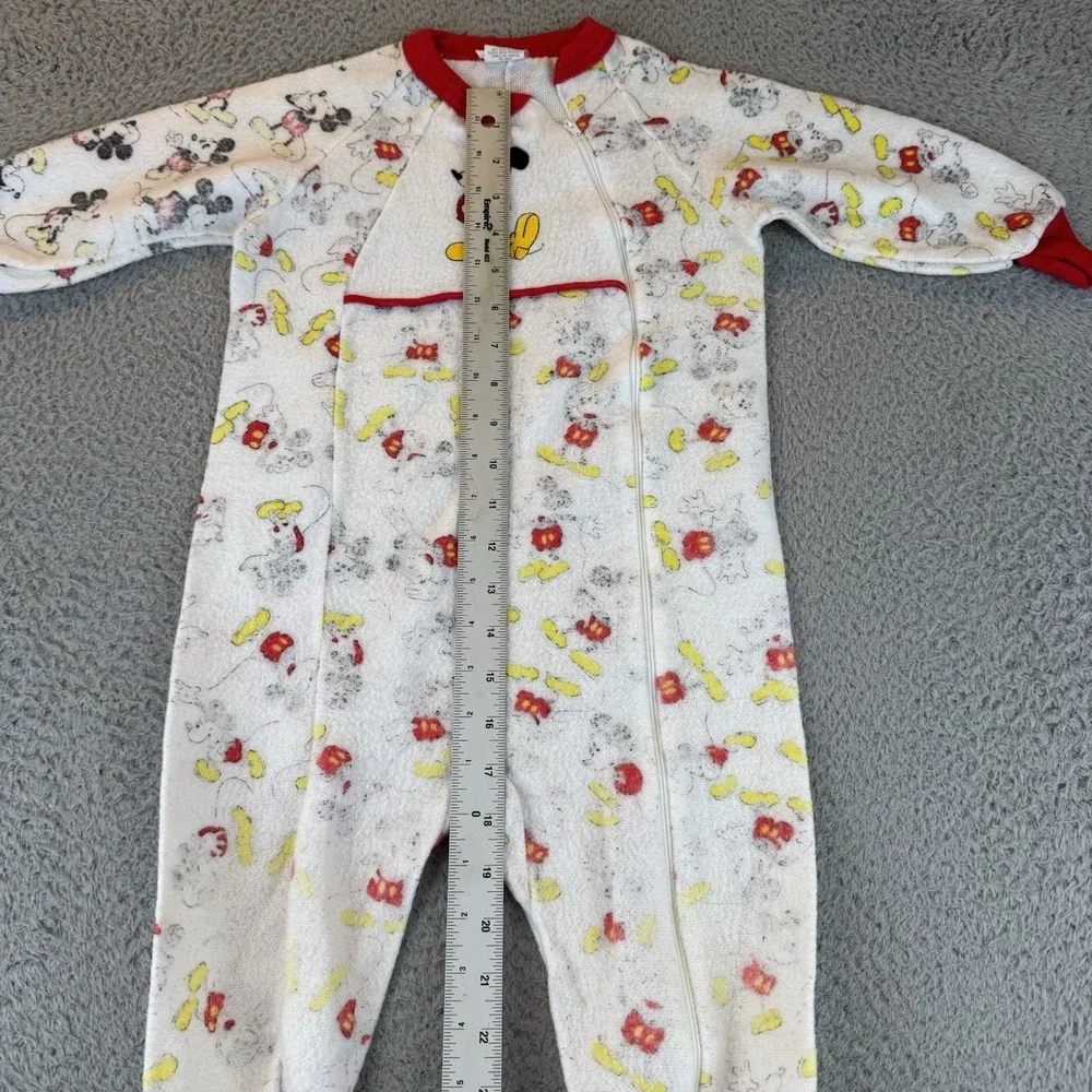 Vtg‎ Sears Walt Disney Mickey One Piece Zip Footie Pajamas 4t Made USA